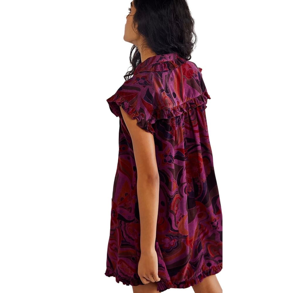 Free People | Sunny Days Pink/Purple Corduroy Mini Dress | XS - Picture 13 of 13